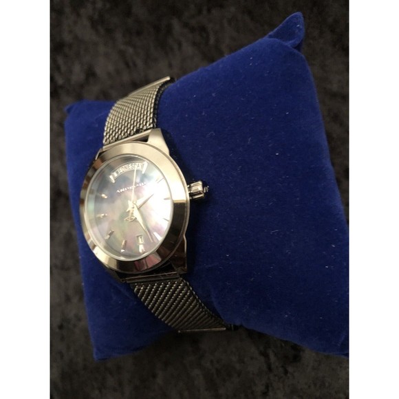 Android Men's 48mm Dark Silver Tone Black MOP Dial Watch Automatic SII VJ55 - Picture 3 of 14